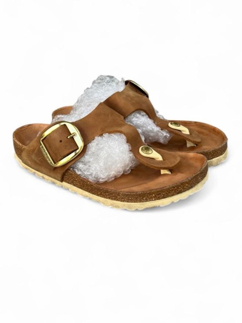 Birkenstock Gizeh Big Buckle Cognac Leather Sandals EU 37 Women’s 6-6.5 Regular